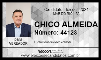 Candidato CHICO ALMEIDA 2024 - MÃE DO RIO - Eleições