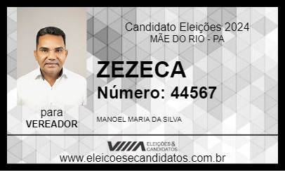 Candidato ZEZECA 2024 - MÃE DO RIO - Eleições