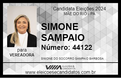 Candidato SIMONE SAMPAIO 2024 - MÃE DO RIO - Eleições