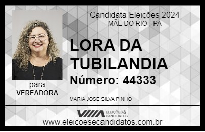 Candidato LORA DA TUBILANDIA 2024 - MÃE DO RIO - Eleições