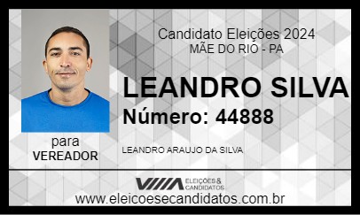 Candidato LEANDRO SILVA 2024 - MÃE DO RIO - Eleições