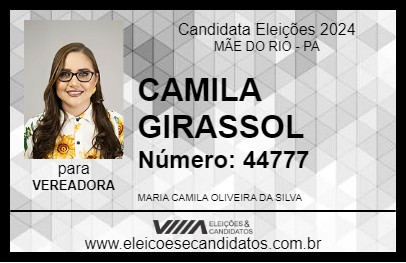 Candidato CAMILA GIRASSOL 2024 - MÃE DO RIO - Eleições