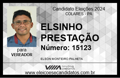 Candidato ELSINHO PRESTAÇÃO 2024 - COLARES - Eleições