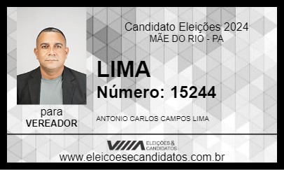 Candidato LIMA 2024 - MÃE DO RIO - Eleições