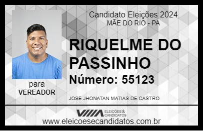 Candidato RIQUELME DO PASSINHO 2024 - MÃE DO RIO - Eleições