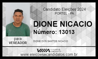 Candidato DIONE NICACIO 2024 - PORTEL - Eleições