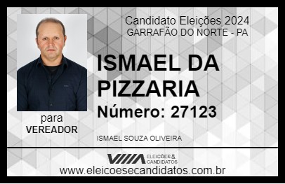 Candidato ISMAEL DA PIZZARIA 2024 - GARRAFÃO DO NORTE - Eleições