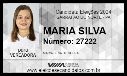 Candidato MARIA SILVA 2024 - GARRAFÃO DO NORTE - Eleições