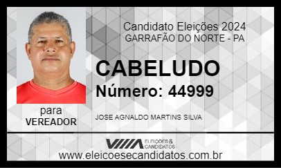 Candidato CABELUDO 2024 - GARRAFÃO DO NORTE - Eleições