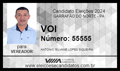 Candidato VOI 2024 - GARRAFÃO DO NORTE - Eleições