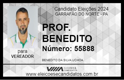 Candidato PROF. BENEDITO 2024 - GARRAFÃO DO NORTE - Eleições