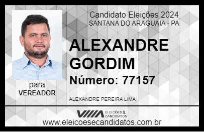 Candidato ALEXANDRE GORDIM 2024 - SANTANA DO ARAGUAIA - Eleições