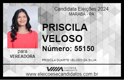 Candidato PRISCILA VELOSO 2024 - MARABÁ - Eleições