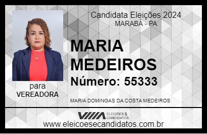 Candidato MARIA MEDEIROS 2024 - MARABÁ - Eleições