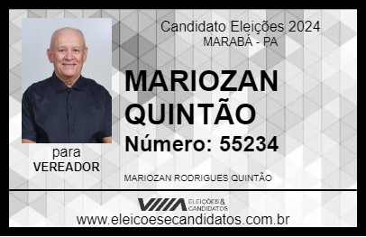 Candidato MARIOZAN QUINTÃO 2024 - MARABÁ - Eleições