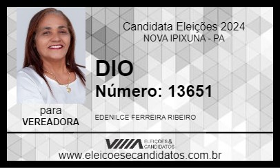 Candidato DIO 2024 - NOVA IPIXUNA - Eleições