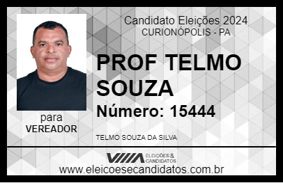 Candidato PROF TELMO SOUZA 2024 - CURIONÓPOLIS - Eleições