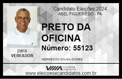 Candidato PRETO DA OFICINA 2024 - ABEL FIGUEIREDO - Eleições