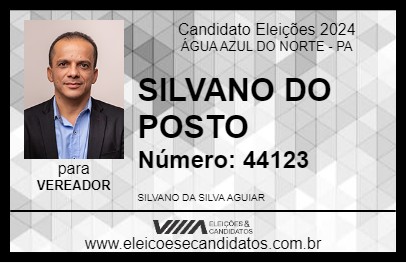 Candidato SILVANO DO POSTO 2024 - ÁGUA AZUL DO NORTE - Eleições