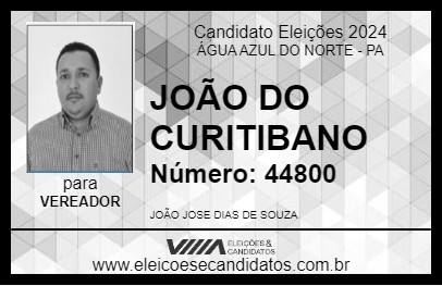 Candidato JOÃO DO CURITIBANO 2024 - ÁGUA AZUL DO NORTE - Eleições