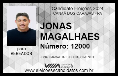 Candidato JONAS  MAGALHAES 2024 - CANAÃ DOS CARAJÁS - Eleições