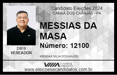 Candidato MESSIAS DA MASA 2024 - CANAÃ DOS CARAJÁS - Eleições