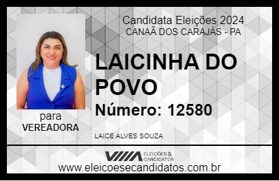 Candidato LAICINHA DO POVO 2024 - CANAÃ DOS CARAJÁS - Eleições