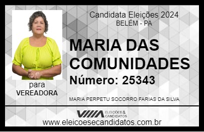 Candidato MARIA DAS COMUNIDADES 2024 - BELÉM - Eleições