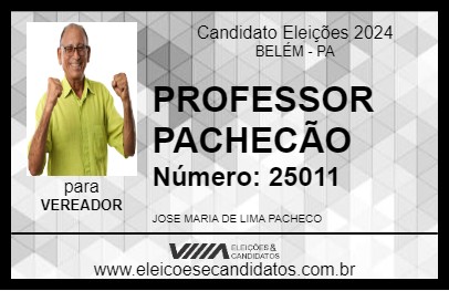 Candidato PROFESSOR PACHECÃO 2024 - BELÉM - Eleições