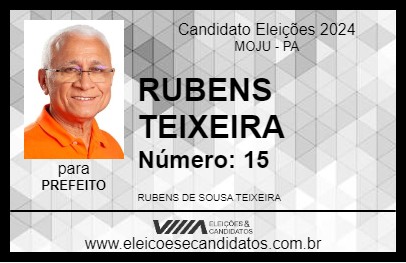 Candidato RUBENS TEIXEIRA 2024 - MOJU - Eleições