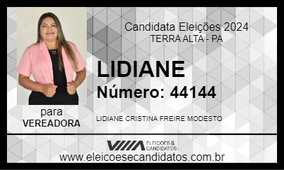 Candidato LIDIANY 2024 - TERRA ALTA - Eleições