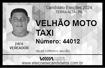 Candidato VELHÃO MOTO TAXI 2024 - TERRA ALTA - Eleições