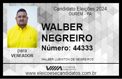 Candidato WALBER NEGREIROS 2024 - OURÉM - Eleições