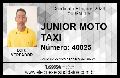 Candidato JUNIOR MOTO TAXI 2024 - OURÉM - Eleições