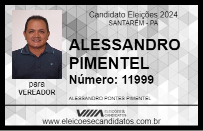 Candidato ALESSANDRO PIMENTEL 2024 - SANTARÉM - Eleições