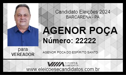 Candidato AGENOR POÇA 2024 - BARCARENA - Eleições