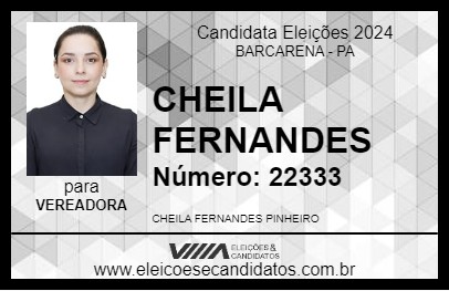 Candidato CHEILA FERNANDES 2024 - BARCARENA - Eleições