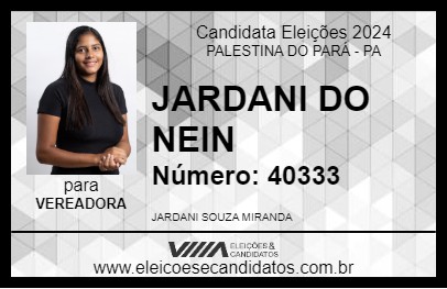 Candidato JARDANI DO NEIN 2024 - PALESTINA DO PARÁ - Eleições