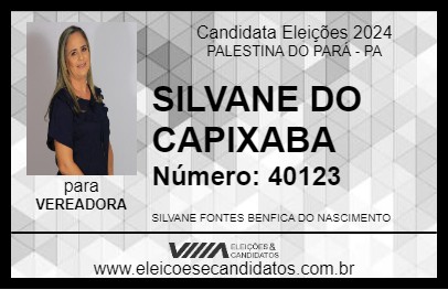 Candidato SILVANE DO CAPIXABA 2024 - PALESTINA DO PARÁ - Eleições