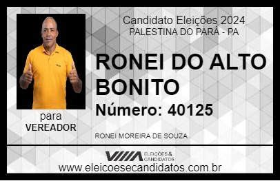 Candidato RONEI DO ALTO BONITO 2024 - PALESTINA DO PARÁ - Eleições