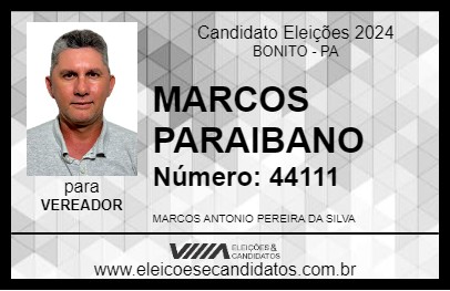 Candidato MARCOS PARAIBANO 2024 - BONITO - Eleições