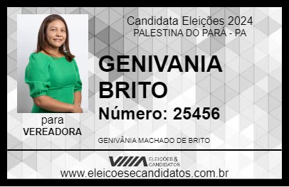 Candidato GENIVANIA BRITO 2024 - PALESTINA DO PARÁ - Eleições