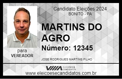 Candidato MARTINS DO AGRO 2024 - BONITO - Eleições