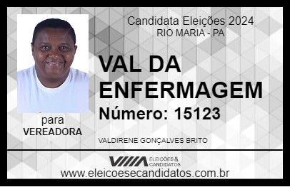 Candidato VAL DA ENFERMAGEM 2024 - RIO MARIA - Eleições