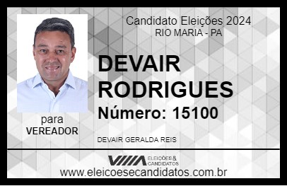 Candidato DEVAIR RODRIGUES 2024 - RIO MARIA - Eleições