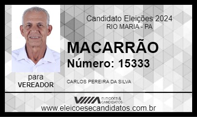 Candidato MACARRÃO 2024 - RIO MARIA - Eleições