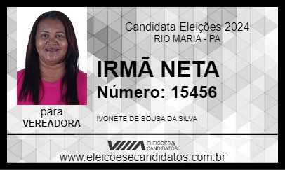 Candidato IRMÃ NETA 2024 - RIO MARIA - Eleições