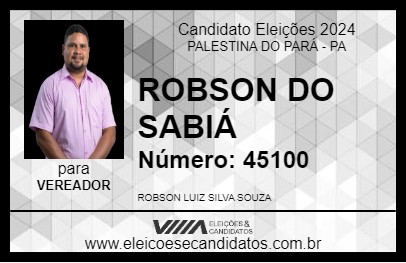 Candidato ROBSON DO SABIÁ 2024 - PALESTINA DO PARÁ - Eleições