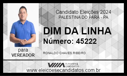 Candidato DIM DA LINHA 2024 - PALESTINA DO PARÁ - Eleições