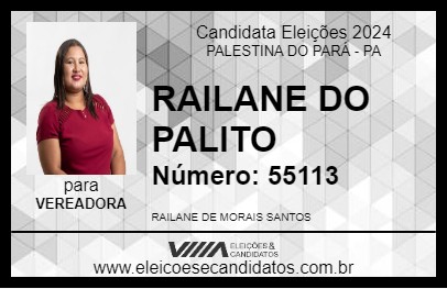 Candidato RAILANE DO PALITO 2024 - PALESTINA DO PARÁ - Eleições